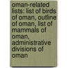 Oman-Related Lists: List of Birds of Oman, Outline of Oman, List of Mammals of Oman, Administrative Divisions of Oman by Books Llc