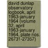 David Dunlap Observatory Logbook, April 1963-January 1964 (Volume 32, April 1963-January 1964, Plate Nos. 26731-27357)