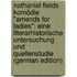 Nathaniel Fields Komödie "Amends for Ladies": Eine Literarhistorische Untersuchung Und Quellenstudie (German Edition)
