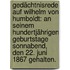 Gedächtnisrede auf Wilhelm von Humboldt: An seinem hundertjährigen Geburtstage Sonnabend, den 22. Juni 1867 gehalten.