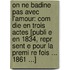 On Ne Badine Pas Avec L'Amour: Com Die En Trois Actes [Publi E En 1834, Repr Sent E Pour La Premi Re Fois ... 1861 ...]