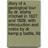 Diary of a Geological Tour by Dr. Elisha Mitchell in 1827 and 1828, with Introduction and Notes by Dr. Kemp P Battle, Lld