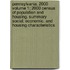Pennsylvania, 2000 Volume 1; 2000 Census of Population and Housing. Summary Social, Economic, and Housing Characteristics