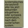 Systematisches Verzeichniß aller bis jetzt bekannten Säugethiere oder Synopsis Mammalium, nach dem Cuvier'schen System. door Heinrich Rudolf Schinz