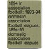 1894 in Association Football: 1893-94 Domestic Association Football Leagues, 1894-95 Domestic Association Football Leagues