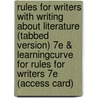 Rules for Writers with Writing about Literature (Tabbed Version) 7e & Learningcurve for Rules for Writers 7e (Access Card) door Nancy Sommers