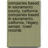 Companies Based in Sacramento County, California: Companies Based in Sacramento, California, Hbgary, Aerojet, Tower Records