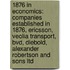 1876 in Economics: Companies Established in 1876, Ericsson, Veolia Transport, Bvd, Diebold, Alexander Robertson and Sons Ltd