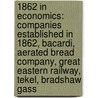 1862 in Economics: Companies Established in 1862, Bacardi, Aerated Bread Company, Great Eastern Railway, Tekel, Bradshaw Gass by Books Llc