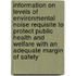 Information on Levels of Environmental Noise Requisite to Protect Public Health and Welfare with an Adequate Margin of Safety