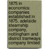 1875 in Economics: Companies Established in 1875, Adelaide Steamship Company, Nottingham and District Tramways Company Limited