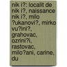 Nik I?: Localit de Nik I?, Naissance Nik I?, Milo ?Ukanovi?, Mirko Vu?ini?, Grahovac, Ozrini?i, Rastovac, Milo?ani, Carine, Du by Source Wikipedia