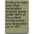 Funding For State And Indian Reclamation Program Grants Under Title Iv Of The Surface Mining Control And Reclamation Act Of 1977