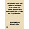 Proceedings of the New York State Historical Association (1-5); Annual Meeting with Constitution and By-Laws and List of Members door New York State Historical Cn