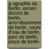 G Ographie de Berlin: Ancien District de Berlin, Arrondissement de Berlin, Cours D'Eau de Berlin, Parc de Berlin, Place de Berlin