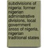 Subdivisions of Nigeria: Former Nigerian Administrative Divisions, Local Government Areas of Nigeria, Nigerian Traditional States