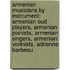 Armenian Musicians by Instrument: Armenian Oud Players, Armenian Pianists, Armenian Singers, Armenian Violinists, Adrienne Barbeau