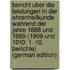 Bericht Uber Die Leistungen in Der Ohrenheilkunde Wahrend Der Jahre 1888 Und 1889-(1909 Und 1910. 1.-10. Berichte) (German Edition)