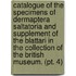 Catalogue of the Specimens of Dermaptera Saltatoria and Supplement of the Blattari in the Collection of the British Museum. (Pt. 4)