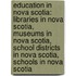 Education in Nova Scotia: Libraries in Nova Scotia, Museums in Nova Scotia, School Districts in Nova Scotia, Schools in Nova Scotia