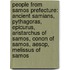 People from Samos Prefecture: Ancient Samians, Pythagoras, Epicurus, Aristarchus of Samos, Conon of Samos, Aesop, Melissus of Samos