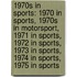 1970S in Sports: 1970 in Sports, 1970S in Motorsport, 1971 in Sports, 1972 in Sports, 1973 in Sports, 1974 in Sports, 1975 in Sports