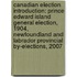 Canadian Election Introduction: Prince Edward Island General Election, 1904, Newfoundland And Labrador Provincial By-Elections, 2007