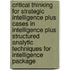 Critical Thinking for Strategic Intelligence Plus Cases in Intelligence Plus Structured Analytic Techniques for Intelligence Package