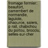 Fromage Fermier: Beaufort, Camembert de Normandie, Laguiole, Chaource, Salers, P Rail, Chabichou Du Poitou, Brocciu, Selles-Sur-Cher