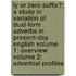 Ly or Zero Suffix?: A Study in Variation of Dual-Form Adverbs in Present-Day English Volume 1: Overview Volume 2: Adverbial Profiles