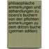 Philosophische Anmerkungen Und Abhandlungen Zu Cicero's Buchern Von Den Pflichten: Anmerkungen Zu Dem Dritten Buche (German Edition)