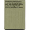 Checklists: Checklist Of Uk Recorded Ichneumonidae, Hare Psychopathy Checklist, Cult Checklist, Preflight Planning Dispatch Checklist door Books Llc