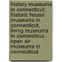 History Museums in Connecticut: Historic House Museums in Connecticut, Living Museums in Connecticut, Open Air Museums in Connecticut