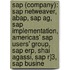 Sap (company): Sap Netweaver, Abap, Sap Ag, Sap Implementation, Americas' Sap Users' Group, Sap Erp, Shai Agassi, Sap R]3, Sap Busine
