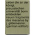 Ueber Die an Der Königl. Preussischen Universität Bonn Entdeckten Neuen Fragmente Des Macarius By J. Gildemeister. (German Edition)