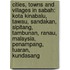 Cities, Towns and Villages in Sabah: Kota Kinabalu, Tawau, Sandakan, Sipitang, Tambunan, Ranau, Malaysia, Penampang, Tuaran, Kundasang
