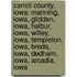 Carroll County, Iowa: Manning, Iowa, Glidden, Iowa, Halbur, Iowa, Willey, Iowa, Templeton, Iowa, Breda, Iowa, Dedham, Iowa, Arcadia, Iowa