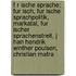 F R Ische Sprache: Fur Isch, Fur Ische Sprachpolitik, Markatal, Fur Ischer Sprachenstreit, J Han Hendrik Winther Poulsen, Christian Matra
