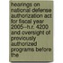 Hearings On National Defense Authorization Act For Fiscal Year 2005--h.r. 4200 And Oversight Of Previously Authorized Programs Before The