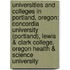 Universities and Colleges in Portland, Oregon: Concordia University (Portland), Lewis & Clark College, Oregon Health & Science University