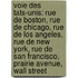 Voie Des Tats-Unis: Rue de Boston, Rue de Chicago, Rue de Los Angeles, Rue de New York, Rue de San Francisco, Prairie Avenue, Wall Street