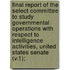 Final Report of the Select Committee to Study Governmental Operations with Respect to Intelligence Activities, United States Senate (V.1);