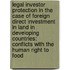 Legal Investor Protection in the case of Foreign Direct Investment in land in developing countries: conflicts with the human right to food