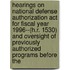 Hearings On National Defense Authorization Act For Fiscal Year 1996--(h.r. 1530) And Oversight Of Previously Authorized Programs Before The