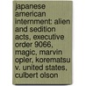 Japanese American Internment: Alien and Sedition Acts, Executive Order 9066, Magic, Marvin Opler, Korematsu V. United States, Culbert Olson door Books Llc
