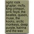 Ngiliz Rock Gruplar: McFly, King Crimson, Pink Floyd, the Beatles, Queen, Muse, the Kooks, Arctic Monkeys, Deep Purple, Katrina and the Wav