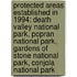 Protected Areas Established in 1994: Death Valley National Park, Popran National Park, Gardens of Stone National Park, Conjola National Park