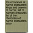 The Chronicles of Narnia Characters: Kings and Queens of Narnia, List of Narnian Creatures, List of the Chronicles of Narnia Characters, Aslan