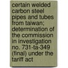 Certain Welded Carbon Steel Pipes and Tubes from Taiwan; Determination of the Commission in Investigation No. 731-Ta-349 (Final) Under the Tariff Act by United States Commission