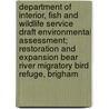 Department of Interior, Fish and Wildlife Service Draft Environmental Assessment; Restoration and Expansion Bear River Migratory Bird Refuge, Brigham door Keith S. Hansen